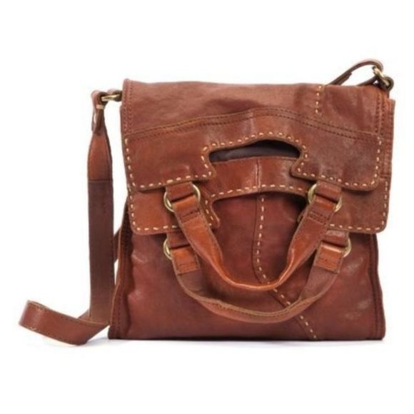Lucky Brand Handbags - Lucky Brand Abbey Road Lamb Leather Foldover Crossbody Messenger Bag